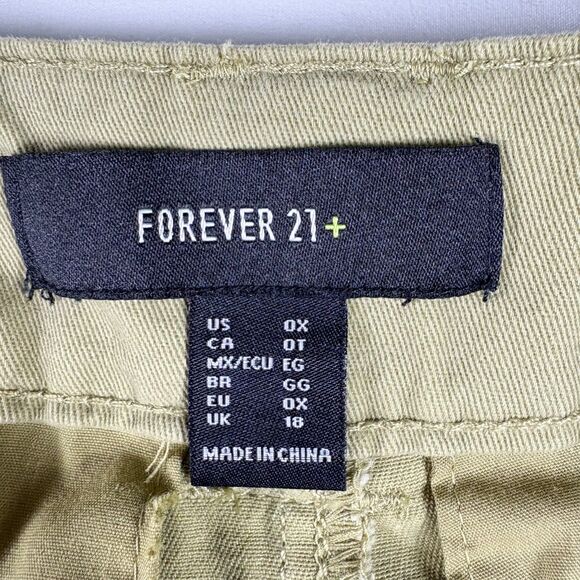 NWT Forever 21 Plus Carpenter Pant 0X Wide Leg Utility Timeless Office Chino - Picture 5 of 9